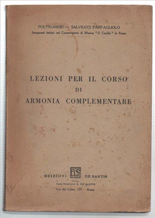 Lezioni Per Il Corso Di Armonia Complementare - Mario Poltronieri - copertina