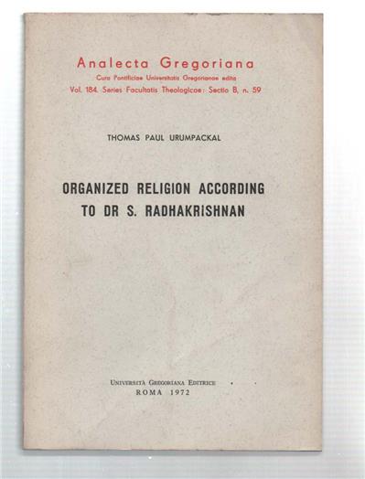 Organized Religion According To Dr S. Radhakrishnan