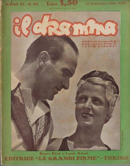 Il dramma anno 1935 N. 218 - Lucio Ridenti - copertina