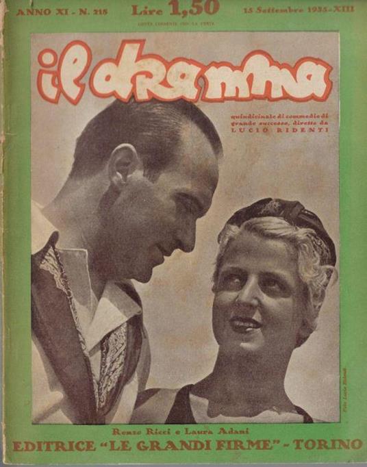 Il dramma anno 1935 N. 218 - Lucio Ridenti - copertina