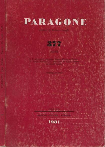 Paragone n.377 anno 1981 - Roberto Longhi - copertina