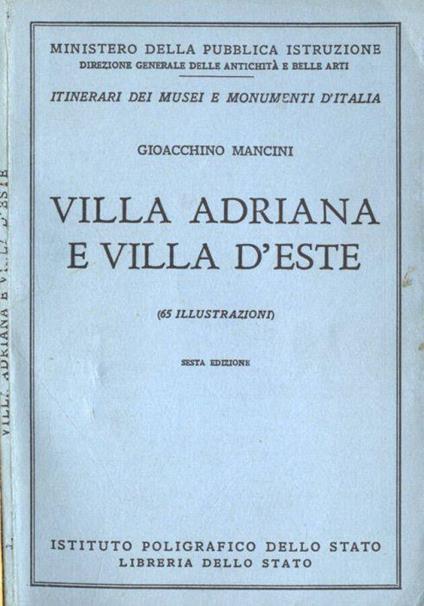 Villa Adriana e Villa d'Este - Gioacchino Mancini - copertina