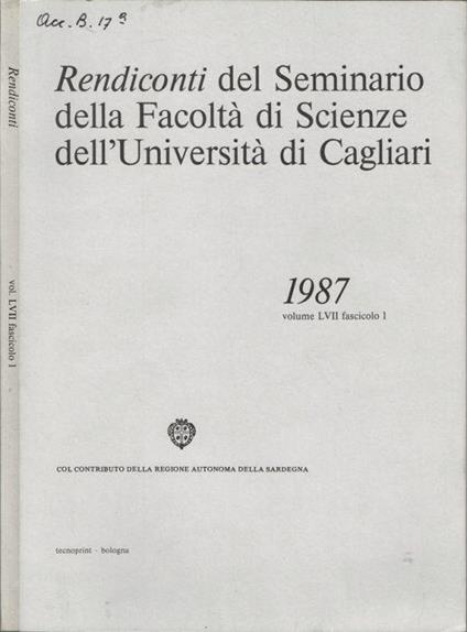 Rendiconti del Seminario della Facoltà di Scienze dell'Università di Cagliari - copertina
