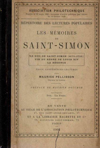 Les Mèmoires de Saint-Simon - Maurice Pellisson - copertina