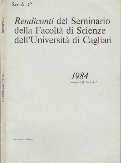 Rendiconti del Seminario della Facoltà di Scienze dell'Università di Cagliari - copertina