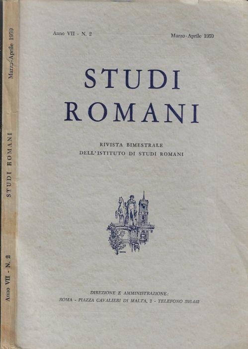 Studi romani anno 1959 N. 2 - copertina