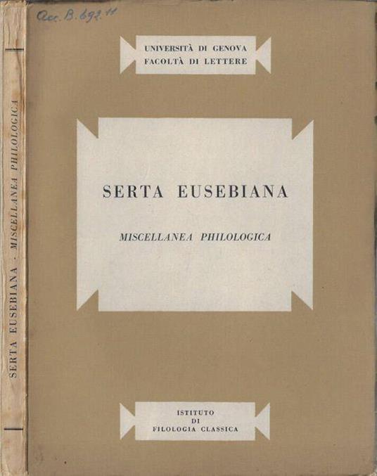 Serta eusebiana - copertina