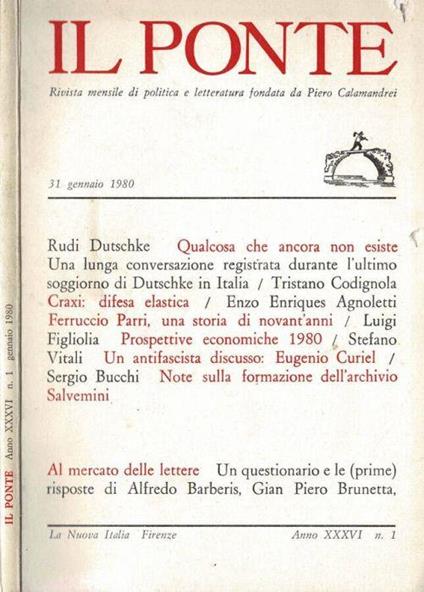 Il Ponte - 1980. Num. 1 - A.a.v.v. - copertina