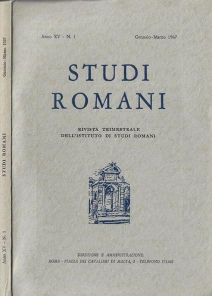 Studi romani anno 1967 N. 1 - Pietro Romanelli - copertina