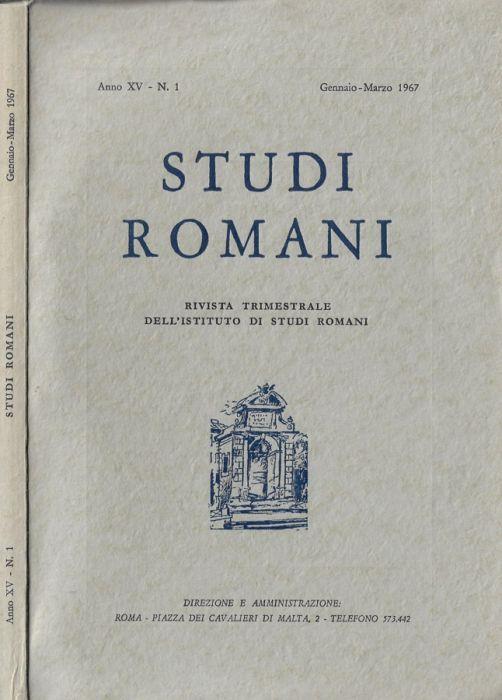 Studi romani anno 1967 N. 1 - Pietro Romanelli - copertina