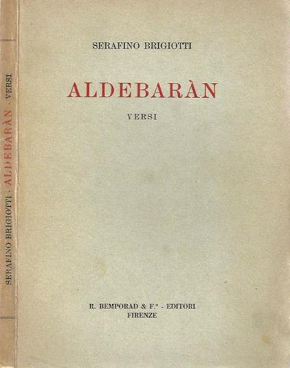 Aldebaran - Serafino Brigiotti - copertina