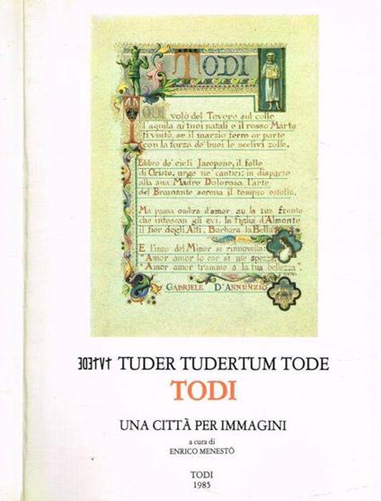 Tuder tudertum Tode. Todi - Enrico Menestò - copertina