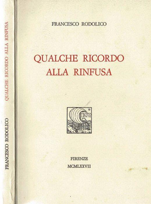 Qualche ricordo alla rinfusa - Francesco Rodolico - copertina