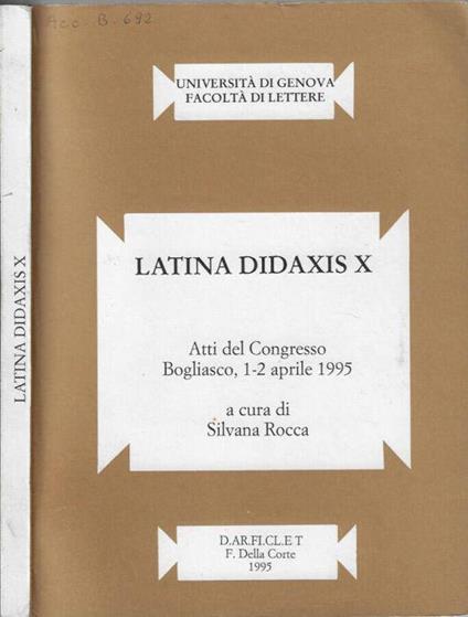 Latina didaxis X - Silvana Rocca - copertina