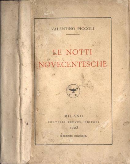 Le notti novecentesche - Valentino Piccoli - copertina
