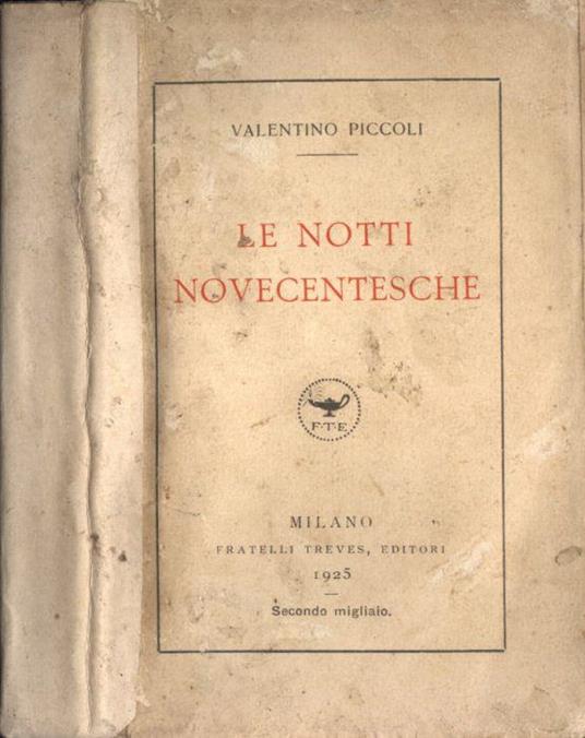 Le notti novecentesche - Valentino Piccoli - copertina