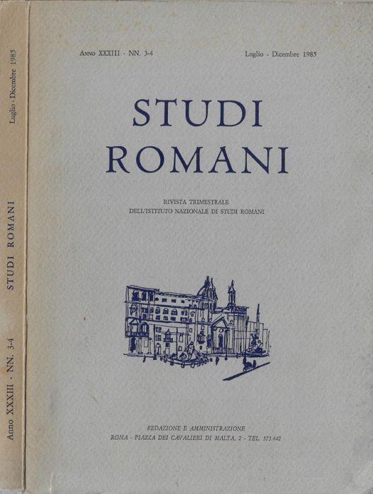 Studi romani anno 1985 N. 3-4 - Luigi De Nardis - copertina