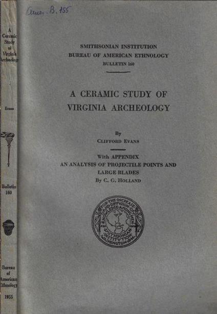 A ceramic study of virginia archeology - copertina