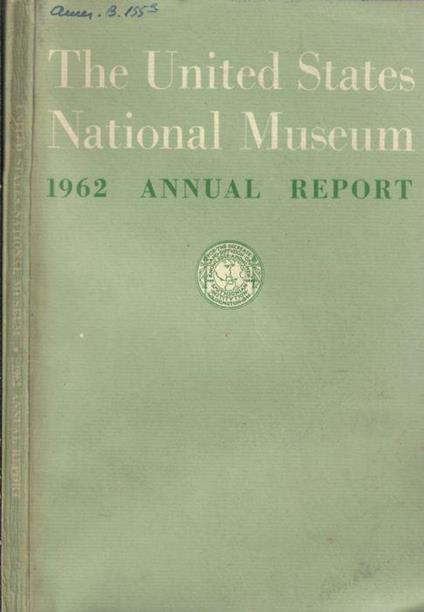 The United States National Museum 1962 annual report - copertina