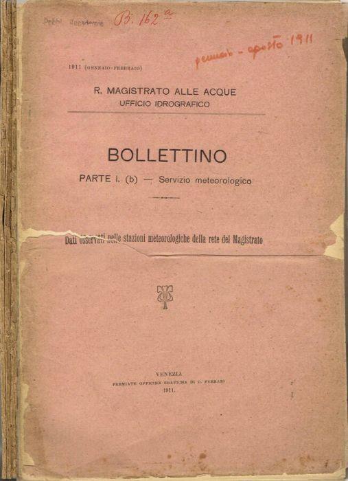 Bollettino - Parte I. (b) - Servizio meteorologico - copertina