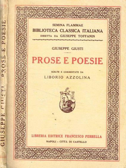 Prose e poesie - Giuseppe Giusti - copertina
