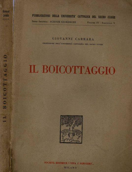 Il boicottaggio - G. B. Carrara - copertina