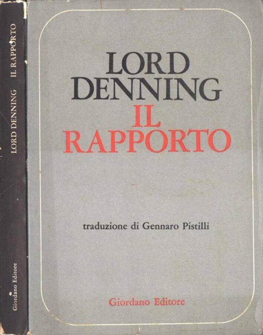 Il rapporto - Lord Denning - copertina