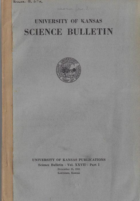 University of Kansas Science Bulletin Vol. XXVII Part. I - copertina