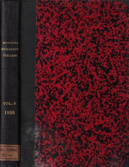 Monitore zoologico italiano anno IX 1898 - Giulio Chiarugi - copertina