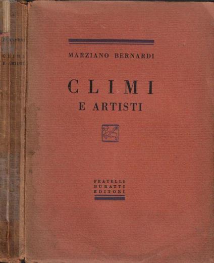 Climi e artisti - Marziano Bernardi - copertina