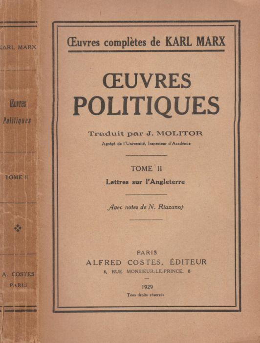 Oeuvres politiques - Karl Marx - copertina