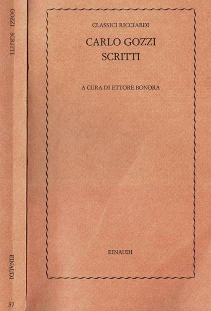 Scritti - Carlo Gozzi - copertina