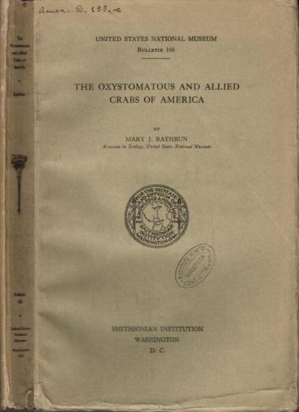 The Oxystomatous and allied Crabs of America - copertina