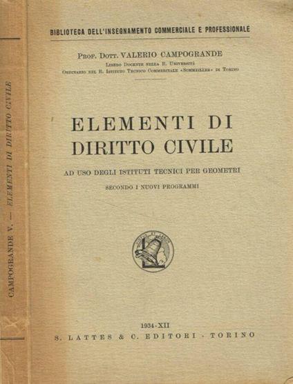 Elementi di diritto civile - copertina