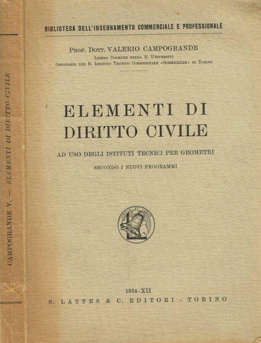 Elementi di diritto civile - copertina
