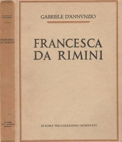 Francesca Da Rimini - Gabriele D'Annunzio - copertina