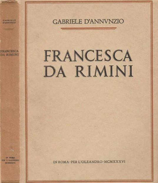 Francesca Da Rimini - Gabriele D'Annunzio - copertina