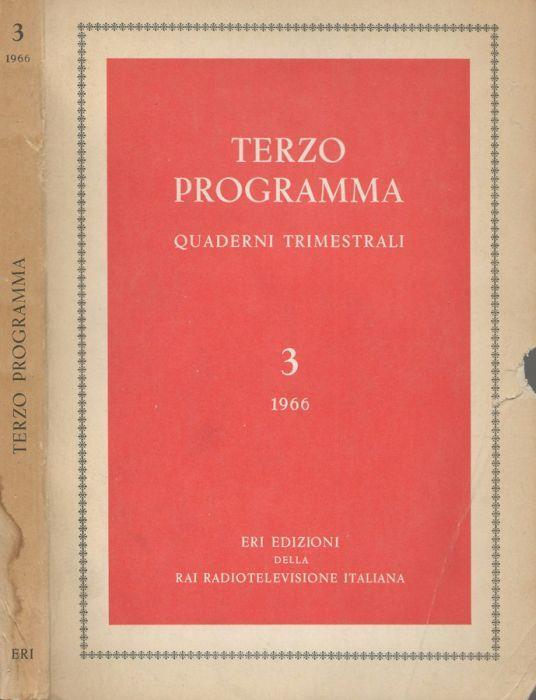 Terzo programma Vol.3 1966 di: Cesara Lupo - copertina