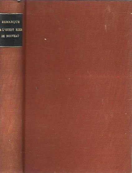 A L'Ouest Rien De Nouveau - copertina