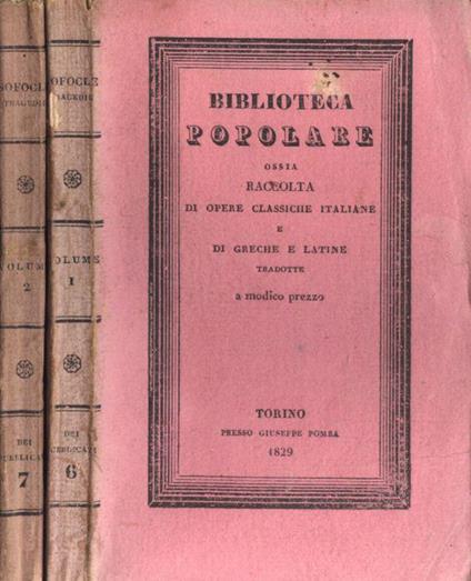 Tragedie Vol. 1 - 2 - Sofocle - copertina