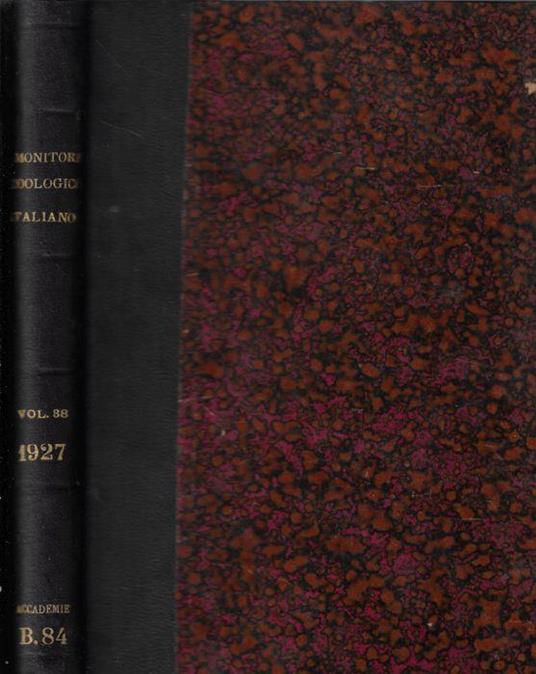 Monitore zoologico italiano anno Volume XXXVIII anno XXXVIII 1927 - Giulio Chiarugi - copertina