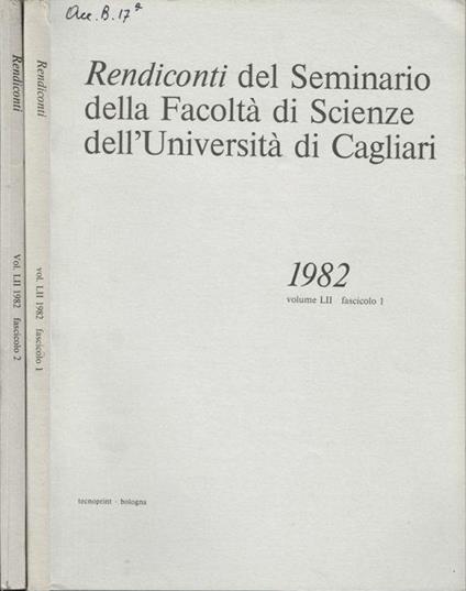 Rendiconti del Seminario della Facoltà di Scienze dell'Università di Cagliari - copertina