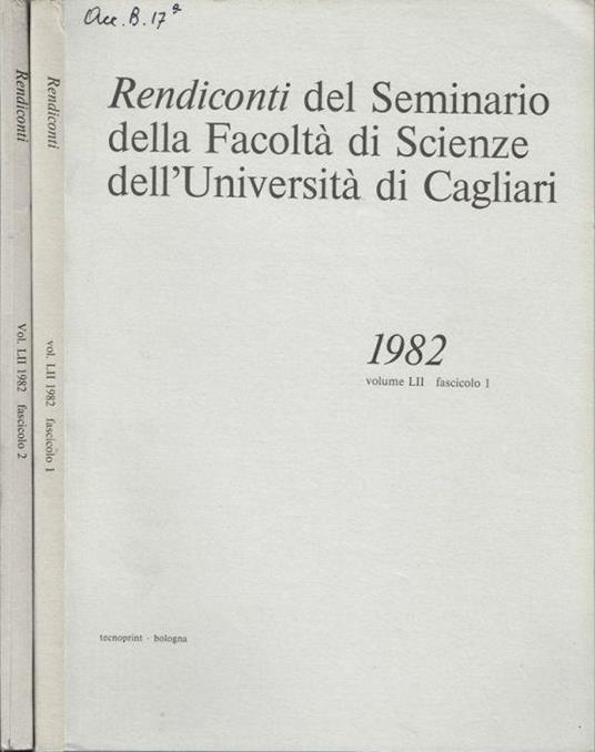 Rendiconti del Seminario della Facoltà di Scienze dell'Università di Cagliari - copertina