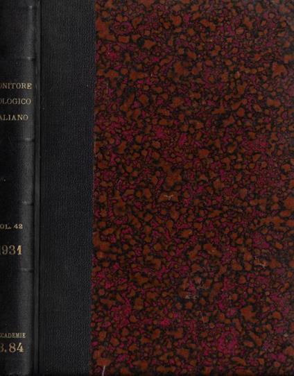 Monitore zoologico italiano anno XLII 1931 - copertina