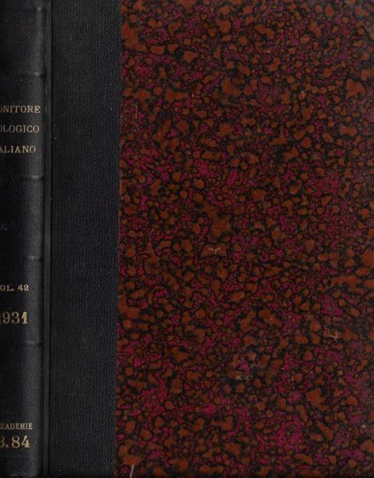 Monitore zoologico italiano anno XLII 1931 - copertina