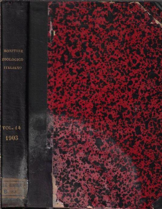 Monitore zoologico italiano Vol. XIV anno XIV 1903 - Giulio Chiarugi - copertina