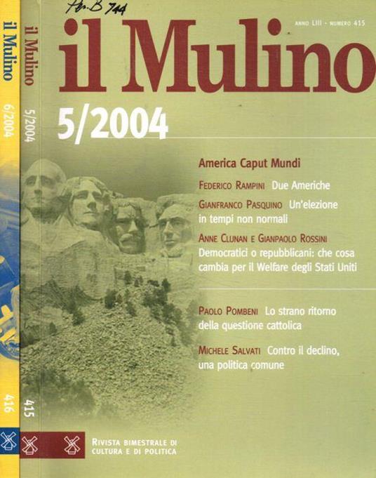 Il Mulino. Anno LIII, 2004, fasc.5, 6 - Edmondo Berselli - copertina