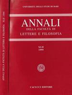 Università degli Studi di Bari annali della Facoltà di Lettere e Filosofia XLII 1999