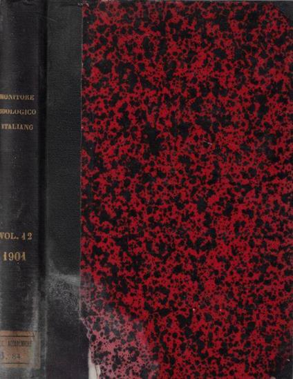 Monitore zoologico italiano anno XII 1901 - Giulio Chiarugi - copertina