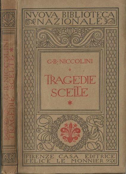Tragedie scelte - G. Battista Niccolini - copertina